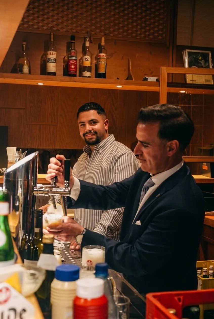 An der Bar wird Gilde vom Fass gezapft